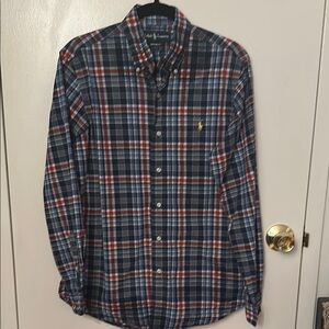 Polo by Ralph Lauren Blue and Red Casual Button Down Shirt